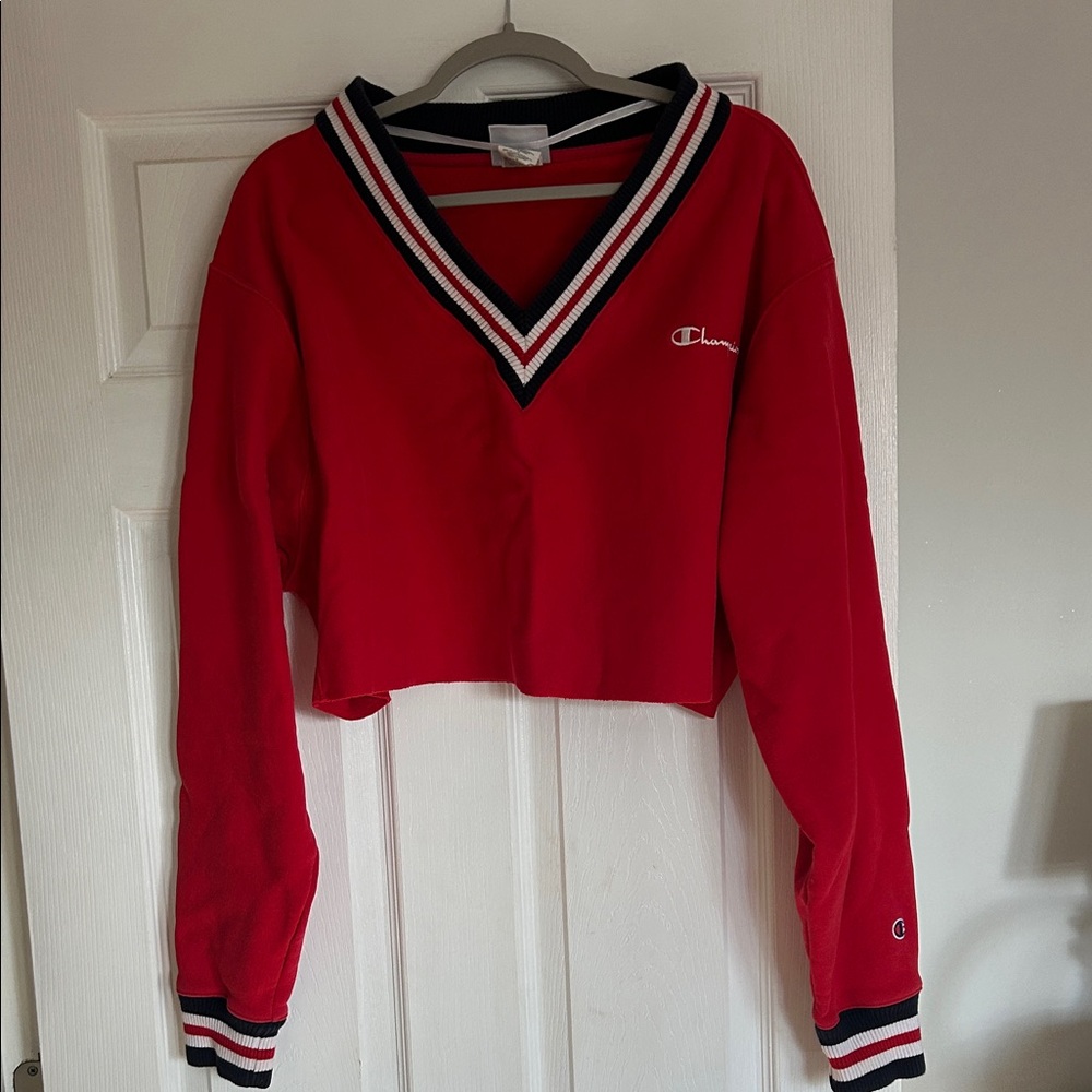 Champion Women's Vivid Red V-Neck Sweater